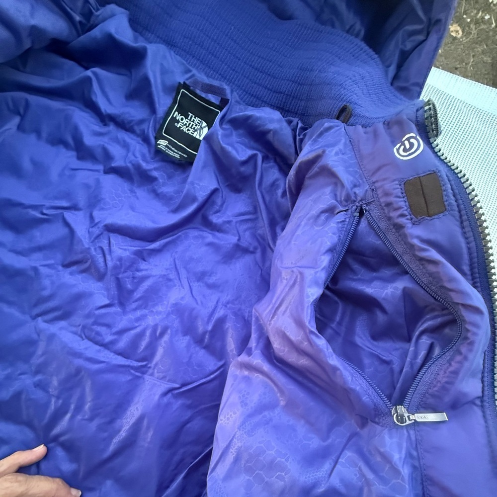 WOMENS The North Face Totally Down Hooded Jacket SZ S/P Purple 600 - Picture 8 of 16
